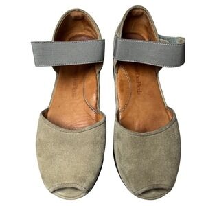 Comfort Suede Platform Wedge Sandals Gray L'Amour Des Pieds Amadour 9M